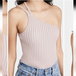 525 Cotton Braided One Shoulder Rib Tank